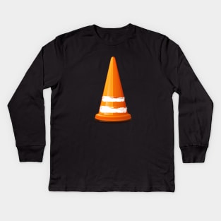 Orange Traffic Cone, minimalistic, gift present ideas Kids Long Sleeve T-Shirt